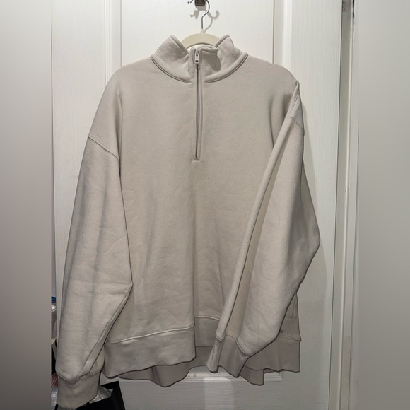 Aritzia TNA Sweatfleece Cozy Fleece Boyfriend 1/2 Zip Sweatshirt - Picture 6 of 9